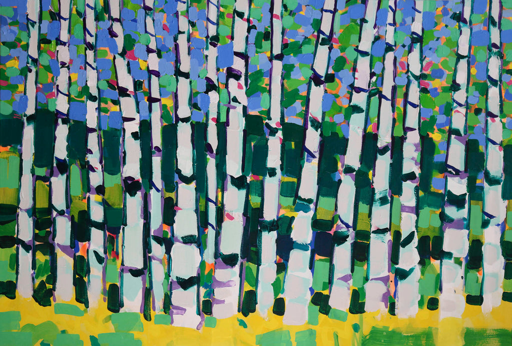 Alexandrya Eaton artwork 'Spring Walk Birch' at Gallery78 Fredericton, New Brunswick