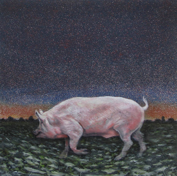 Steven Rhude artwork 'Pig in a Field (the Civilizer)' at Gallery78 Fredericton, New Brunswick