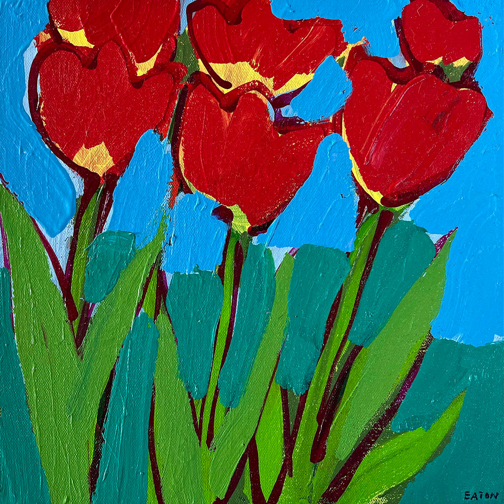 Alexandrya Eaton artwork 'Crimson Tulips' at Gallery78 Fredericton, New Brunswick