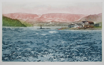 Tessa May artwork 'Norris Point Kayaks' at Gallery78 Fredericton, New Brunswick