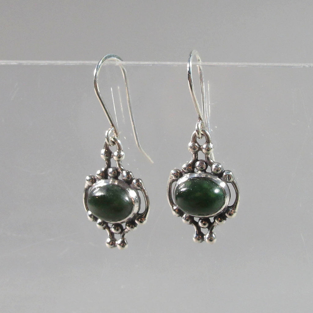 Laura Boudreau artwork 'Valeria Collection: Nephrite Jade Earrings (Horizontal)' at Gallery78 Fredericton, New Brunswick