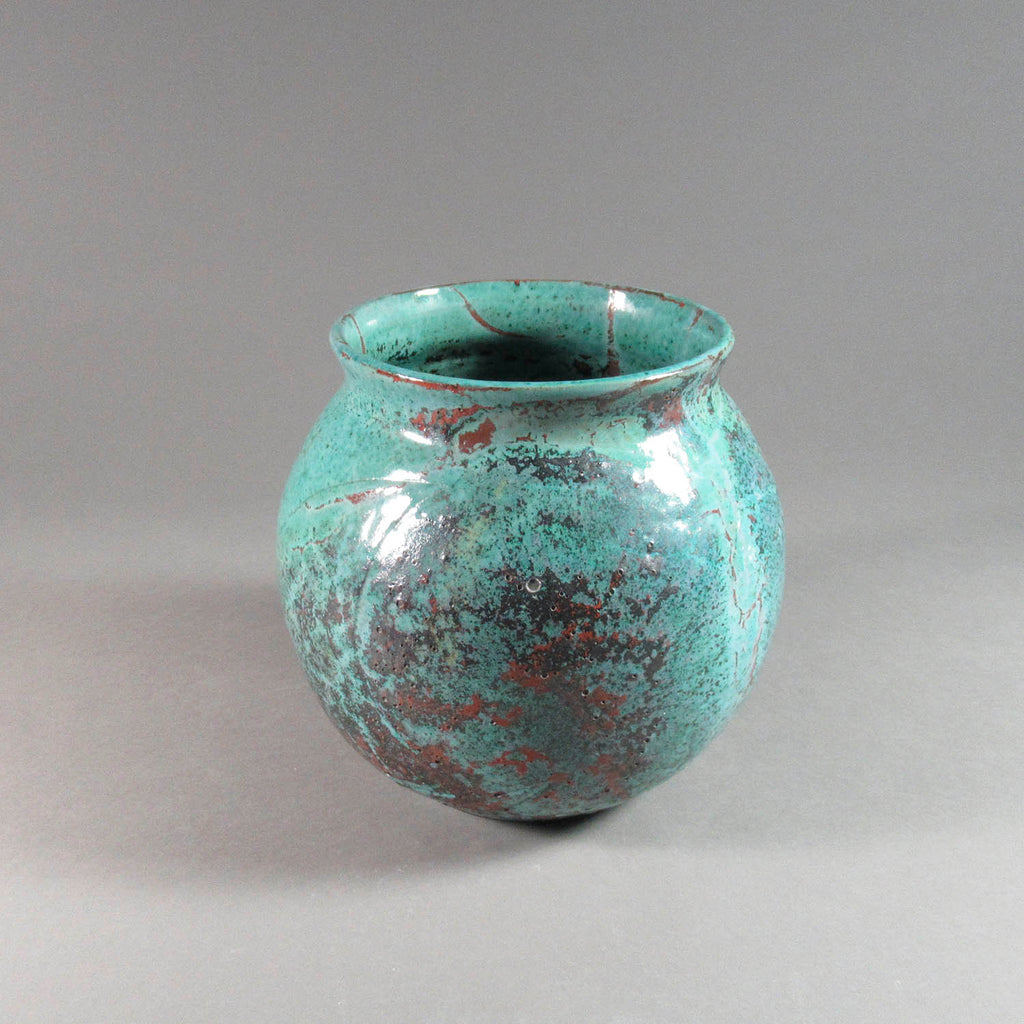 Deichmann Pottery artwork 'Large Blue, Green and Red Vase' at Gallery78 Fredericton, New Brunswick