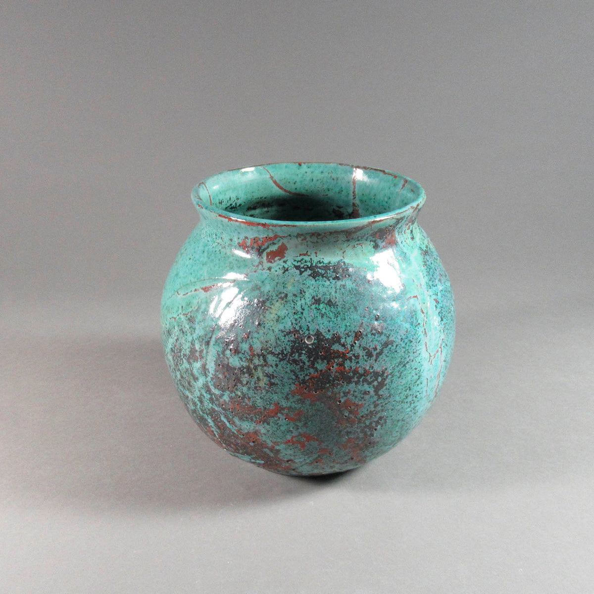 Original Artwork by Deichmann Pottery 'Large Blue, Green and Red Vase ...