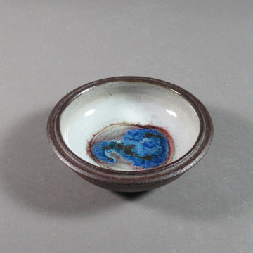 Deichmann Pottery artwork 'White and Brown Dish with Blue' at Gallery78 Fredericton, New Brunswick