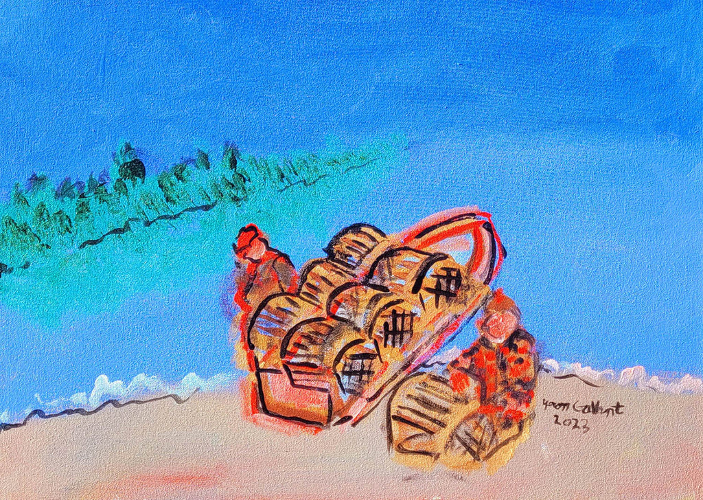 Yvon Gallant artwork 'Pêche au homards avec un doré' at Gallery78 Fredericton, New Brunswick