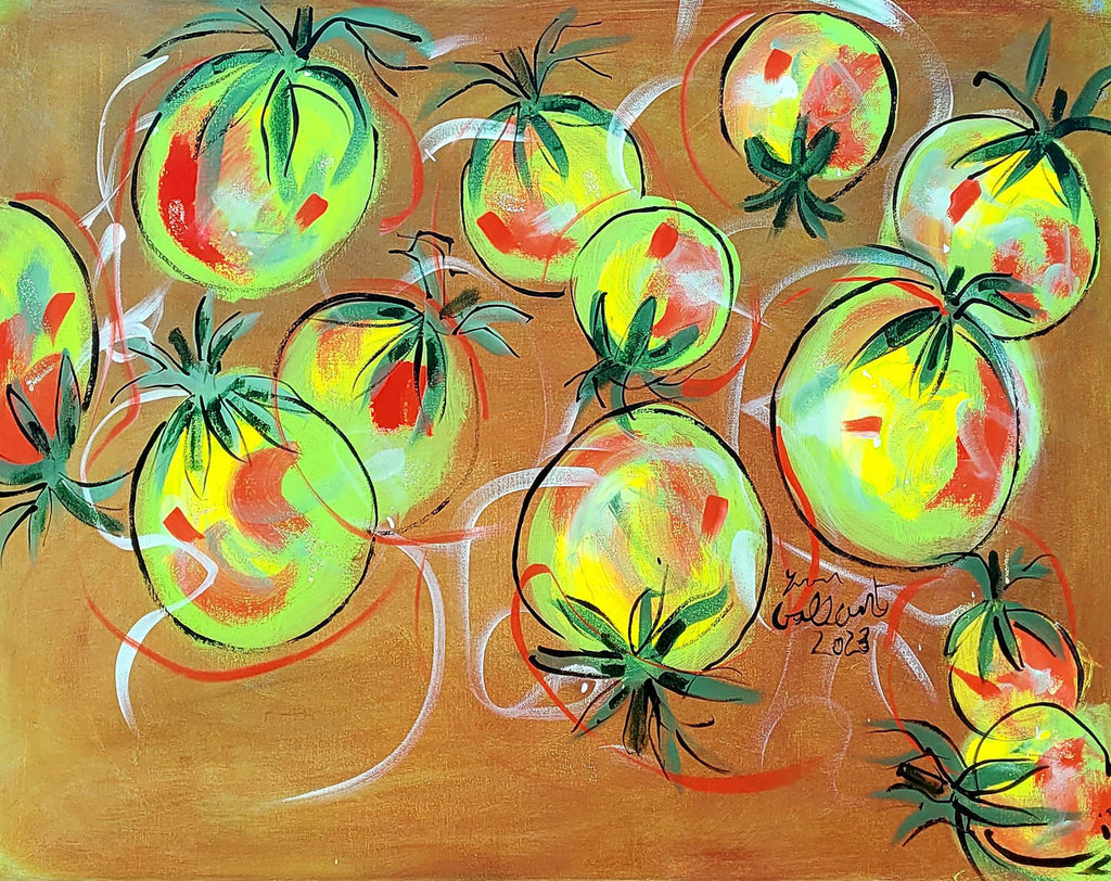 Yvon Gallant artwork '12 tomates en train de mûrir' at Gallery78 Fredericton, New Brunswick