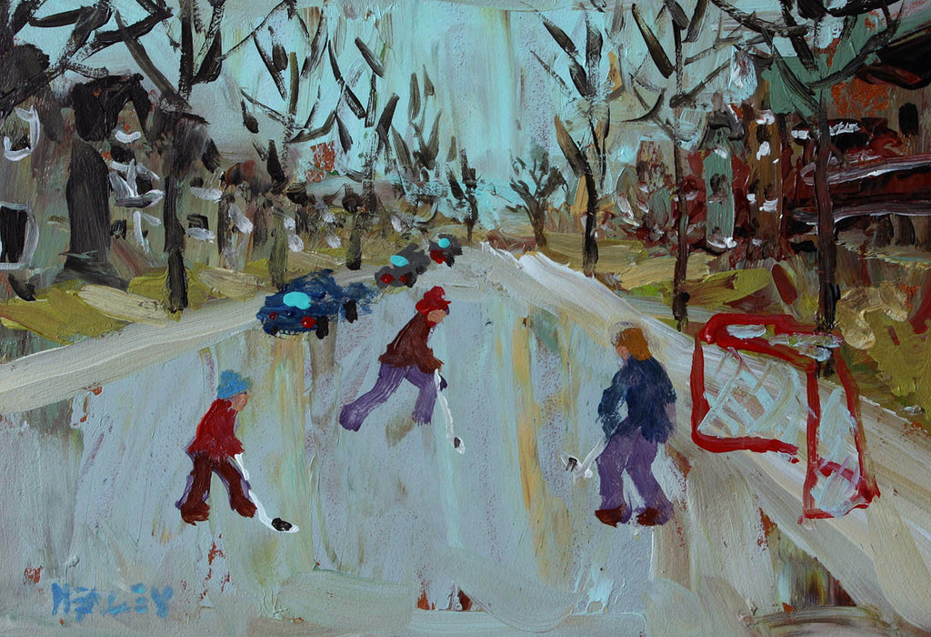 Paul Healey artwork 'November Hockey' at Gallery78 Fredericton, New Brunswick