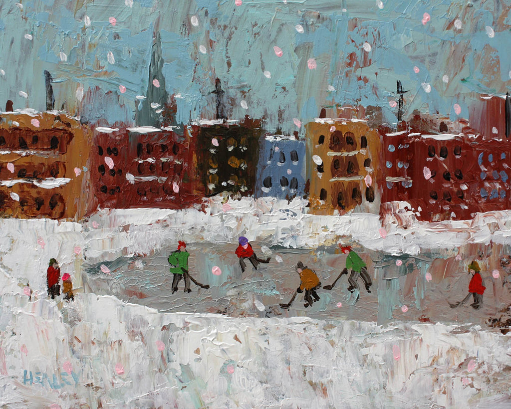 Paul Healey artwork 'City Hockey' at Gallery78 Fredericton, New Brunswick