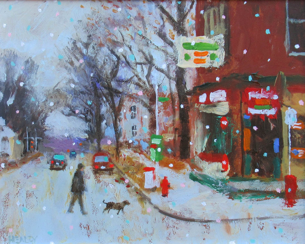 Paul Healey artwork 'A Walk to the Store' at Gallery78 Fredericton, New Brunswick