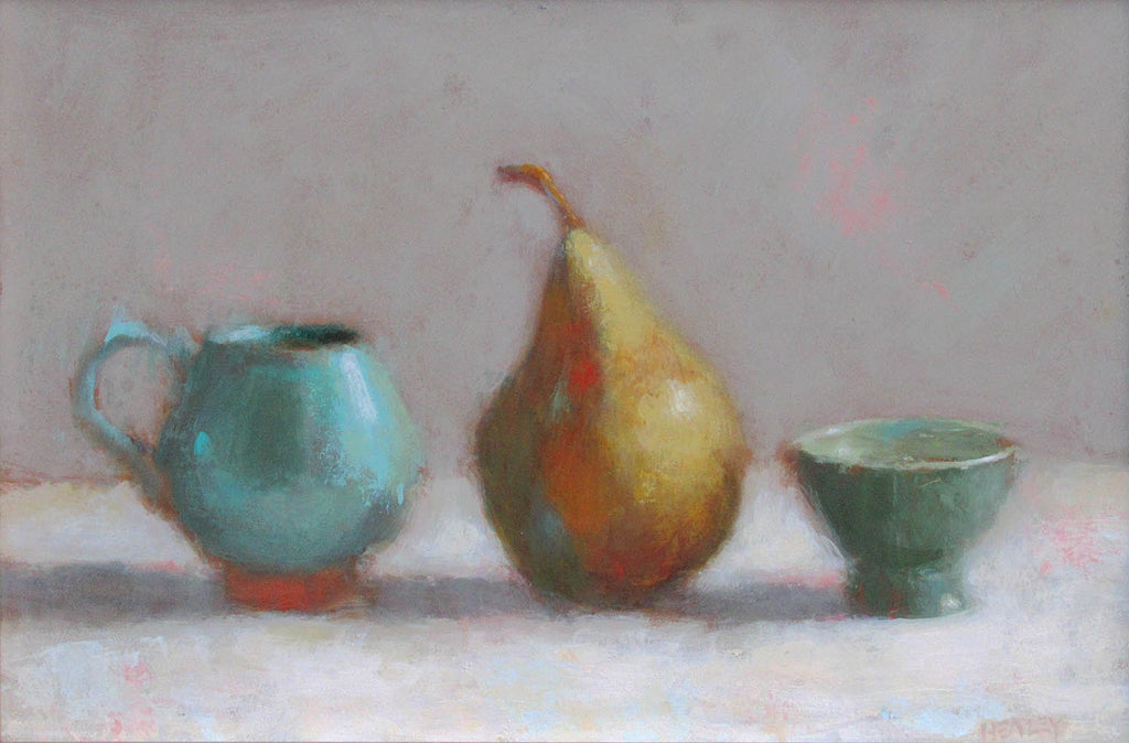 Paul Healey artwork 'Pottery and Pear' at Gallery78 Fredericton, New Brunswick