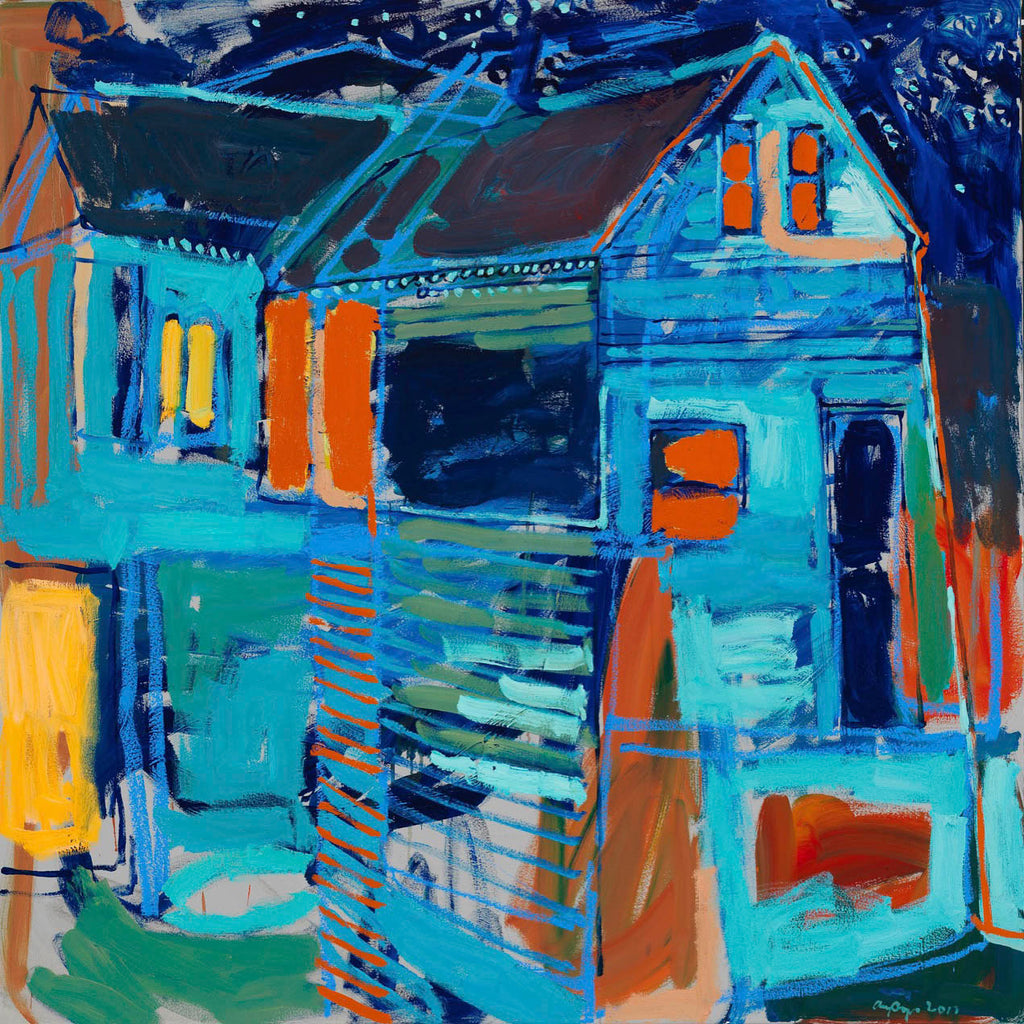 Amy Dryer artwork 'Maison Blue' at Gallery78 Fredericton, New Brunswick