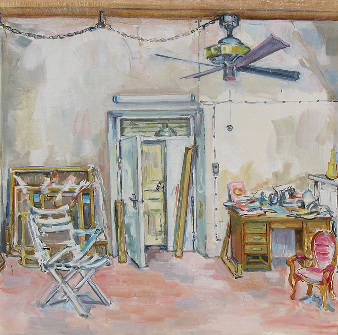 Anne  Dunn artwork 'Studio Interior with Ceiling Fan' at Gallery78 Fredericton, New Brunswick