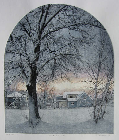 Susan Paterson artwork 'Winter Sunset' at Gallery78 Fredericton, New Brunswick