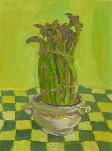 R.F.M. McInnis artwork 'Fresh Asparagus in a Bowl' at Gallery78 Fredericton, New Brunswick