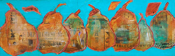 Monica Macdonald artwork 'Pear Line Up' at Gallery78 Fredericton, New Brunswick